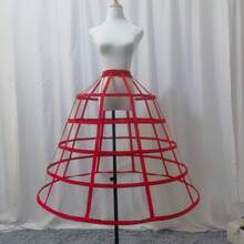 5 Hoop Full Dress Crinoline Cage Bustle Lady Wedding Gown Pannier Petticoat - Multicolor - View 12