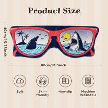 浴室海洋动物图案地垫，可爱鲨鱼图案卧室地毯，吸水性超细纤维，超级柔软，趣味防滑浴室地毯，夏季 - 可愛鯊魚圖 - 查看 14