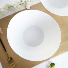 两件套66盎司大容量白色椭圆形沙拉碗，玻璃材质。多功能餐具套装，包含沙拉碗、汤碗、面条搅拌碗、蔬菜搅拌碗、燕麦粥碗和谷物碗。完美的圣诞礼物。 - 白色 - 查看 7