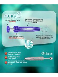 Bộ dụng cụ xỏ khuyên bằng thép không gỉ chống trượt được nâng cấp 14G/16G/18G/20G - Kìm hình nón không ren và kẹp bi, dụng cụ xỏ khuyên đáy phẳng, thích hợp cho xỏ khuyên tai, mũi, rốn, môi và lông mày, bộ dụng cụ tự làm trang sức chuyên nghiệp. - Màu tím - Xem 3