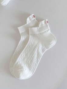 1双可爱蝴蝶结短袜，女士轻薄透气网眼镂空短袜，芭蕾舞鞋款式，夏季 - 彩色 - 查看 14