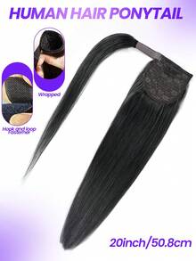 直发马尾接发 长直发环绕式马尾辫 女士夹式马尾辫接发 真人发 棕色马尾辫 假发 日常佩戴 8-24 26 28 英寸（自然黑#1B 深棕#2 浅棕#6） - 彩色 - 查看 6