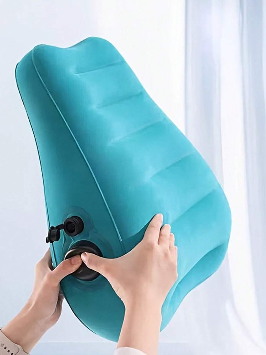 Inflatable Wide Back Design Lumbar Support Pillow, Can Relieve Muscle Fatigue, Suitable For Men And Women, Manual Inflation Portable Lumbar Support Cushion, Lightweight Ergonomic Back Support Inflatable Pad, Suitable For Train, Plane, Office Chair, Car, Outdoor Camping Travel Essential Accessory