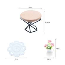 Dollhouse Mini Round Tea Table Set, European Style Green Plant Vase, Miniature Living Room Indoor Scene Decor Props Model, Retro Metal Telephone, Lamp, DIY Model House Accessories - Miniature - View 20