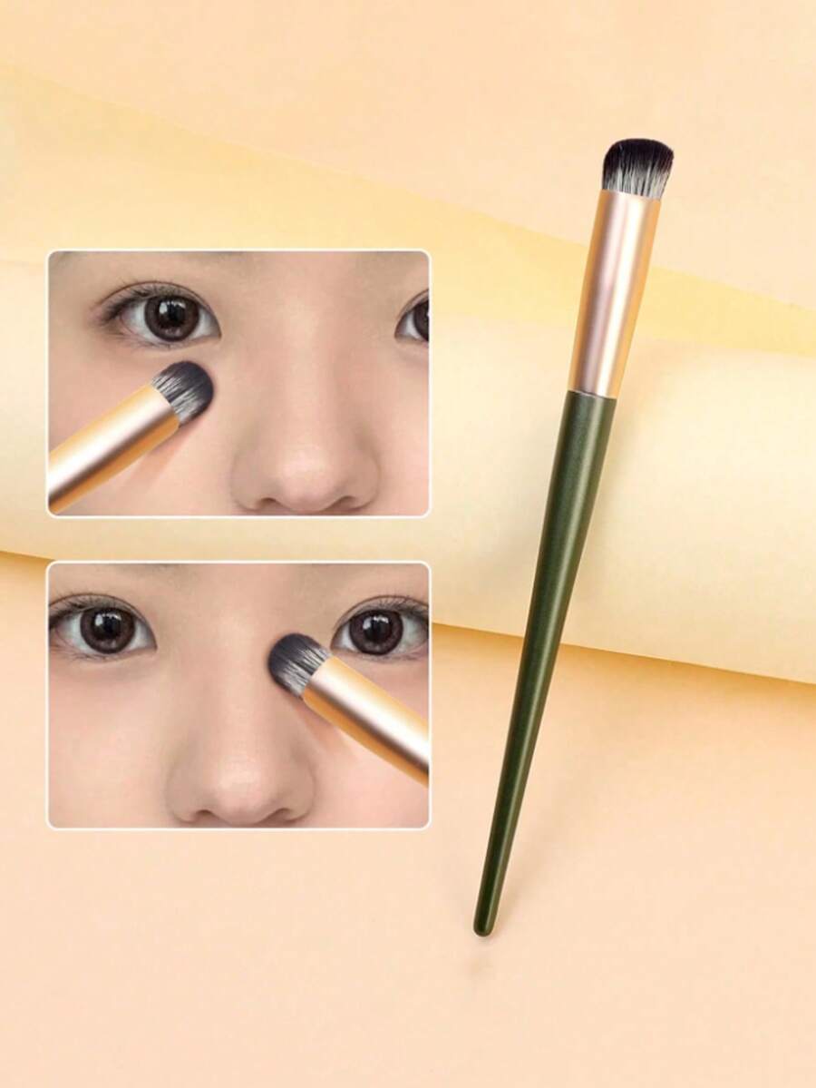 1 cọ trang điểm che khuyết điểm, cọ nền, cọ mắt mini đầu vát phẳng, cọ tạo khối mũi, cọ nền, cọ che khuyết điểm, cọ má hồng, cọ tạo khối, cọ đánh phấn má hồng, cọ bronzer. - xanh quân đội - Xem 1