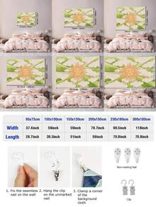 1件太阳神图案挂毯，现代涤纶方形装饰壁挂，适用于客厅和卧室，版权购买 - 彩色 - 查看 4