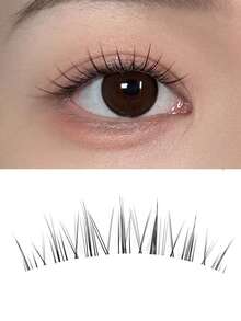10片火焰形仙女假睫毛，卡通眼睛，透明细柄自然全条可重复使用假睫毛，增加睫毛浓密度 - 查看 5