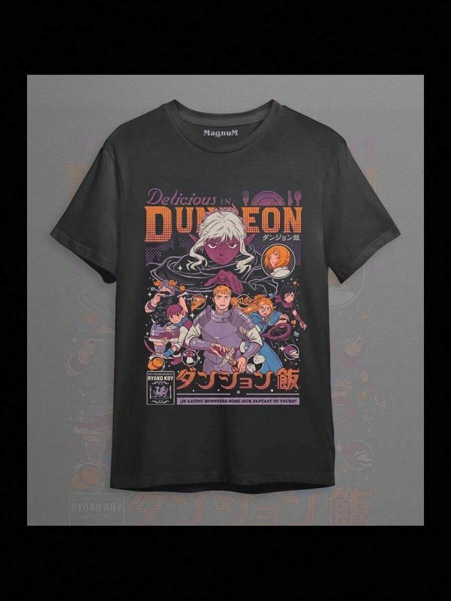 Delicious In Dungeon Anime T-Shirt, Youth Tee - màu đen - Xem 1
