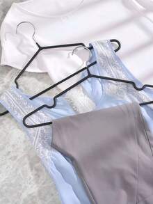 10/20/40pcs Non-Slip Coated Hangers, Muted Color Luxury Home Clothing Rack - Black - View 5