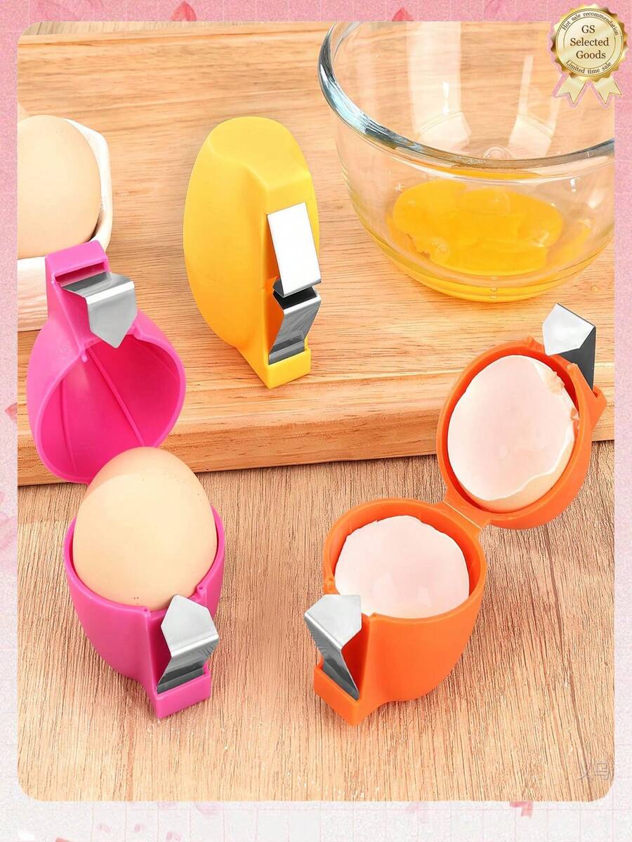 1pc Egg Beater Kitchen Tool, Made Of Durable Material, Easy To Clean, Long-Lasting, Effortlessly Crack Eggs Without Leaving Shells, Ideal For Baking, Scrambled Eggs And Omelets, Suitable For Raw And Cooked Eggs, Handheld Kitchen Gadget, Easily Separate Egg Yolk And Egg White With Just One Press Of The Button, No Need For Knives Or Tapping