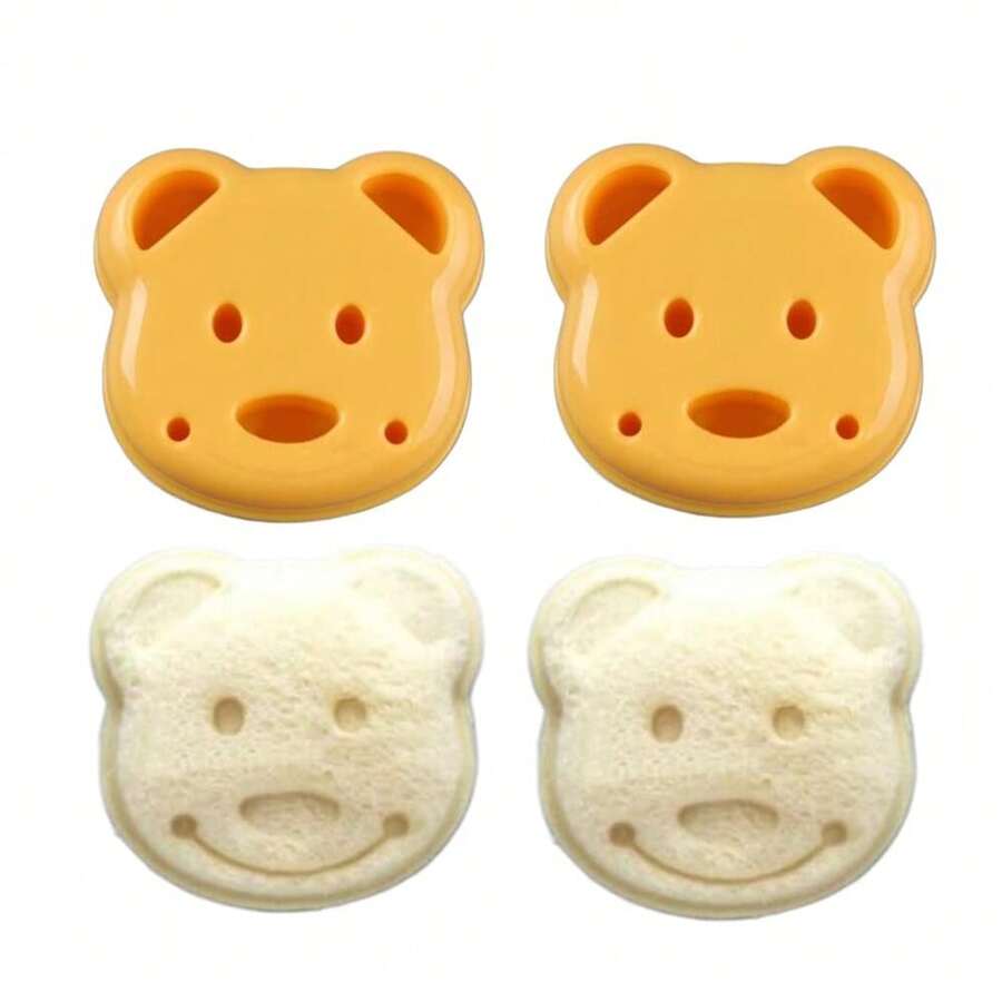 熊形三明治模具，面包饼干压花模具，蛋糕模具DIY工具，厨房早餐配件 - 彩色 - 查看 1