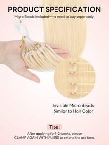 12-22 Inch Invisible Micro Ring Hair Extensions, Smooth Seamless Remy Human Hair Bun, Increase Hair Volume For Daily, Party, Wedding - Multicolor - View 4