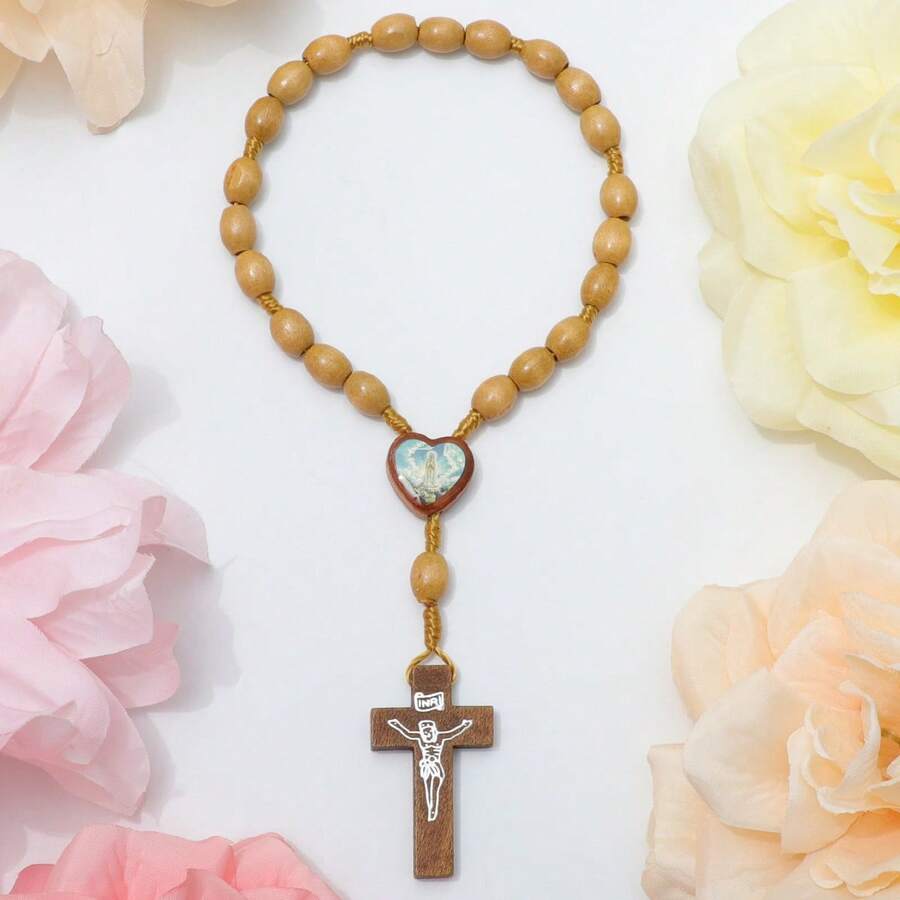 1pc Wooden Beaded Bracelet For Women - Coffee Brown - View 1