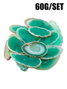 6 piezas de láminas de ágata natural, piedras de geología de cristal curativo, joyería de decoración del hogar asimétrica, multicolor - 6 piezas - Ver 7