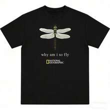 National Geographic  With Dragonfly Graphic Tee Unisex T-Shirts For Summer Outings - màu đen - Xem 9
