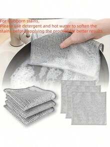 1 pieza/5 piezas/10 piezas Paño de limpieza mágico, paño de alambre metálico grueso de doble cara, paño de lavado de platos de cocina, paño de limpieza para ollas, sartenes, toallas, herramientas de limpieza - 10Pcs - Ver 4