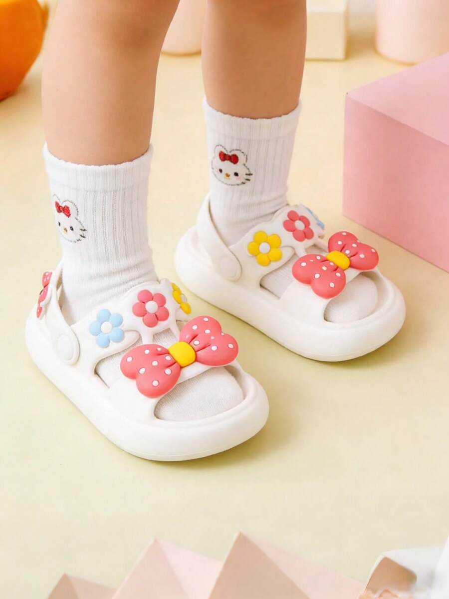 Summer Soft Bottom Toddler Boys Girls Anti-Slip Cute Cartoon Indoor Children Sandals Slippers - White - View 1