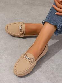 Women's New Spring/Autumn Loafers, Flat Casual Slip-On Comfortable Versatile Fashion Personalized Shoes - Apricot - View 3