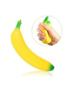 1pc Slow Rebound Realistic Banana Squeeze Toy, Funny Fruit Shaped Anti-Stress Relief Toy - Multicolor - View 2