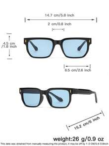 2 PCS Men's Square Fashion Glasses Classic Black Lightweight Frame Soft Tinted Lenses Casual Style Suitable For Commute Driving With Glasses Box - Multicolor - View 7