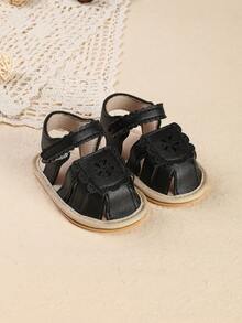 2026 Summer New Closed Toe Soft Bottom Sandals For Infant Girls, Minimalist & Fashionable - Black - View 3