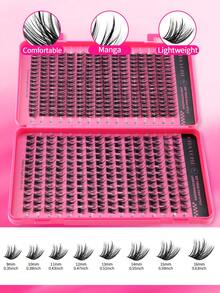 Manga Fairy Cluster Lashes, Reusable Individual Eyelash Clusters For Beginners, Portable Anime Style Lashes For Daily Vacation Cosplay Makeup, Mother's Day Gift - Rose Red - View 5
