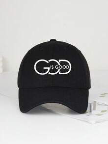 1pc God Is Good Printed Soft-Top Baseball Cap, Solid Color Minimalist Fashion Adjustable Breathable Comfortable Snapback Hat, Suitable For Spring/Summer, Casual, Work, School, Christian - God Is Good - 查看 7