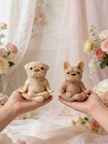 1pc Happy Dog Silicone Mold, Cute French Bulldog & Pug Silicone Mold - Cute Dog Silicone Mold - View 2