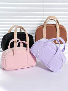 1pc Solid Color Simple Multifunctional Plush Portable Pencil Bag, Large Capacity Pencil Case, Unique, Dirt-Resistant, Storage Bag For Primary School Students,Teenagers And Girls - Multicolor - View 11