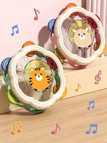 0-3岁可爱卡通手拍子、摇铃、手鼓乐器，音乐教育，礼物，游戏，婴幼儿音乐玩具，用于安抚情绪，促进听力发育和学前教育，复活节彩蛋填充物 - 彩色 - 查看 1