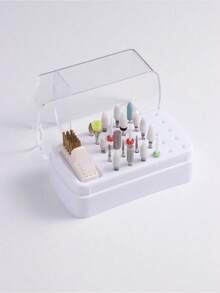 30-Hole Nail Drill Bit Holder, Matte Polishing Bit Display & Organizer, 2-In-1 Nail Drill Bit Brush - Multicolor - View 10