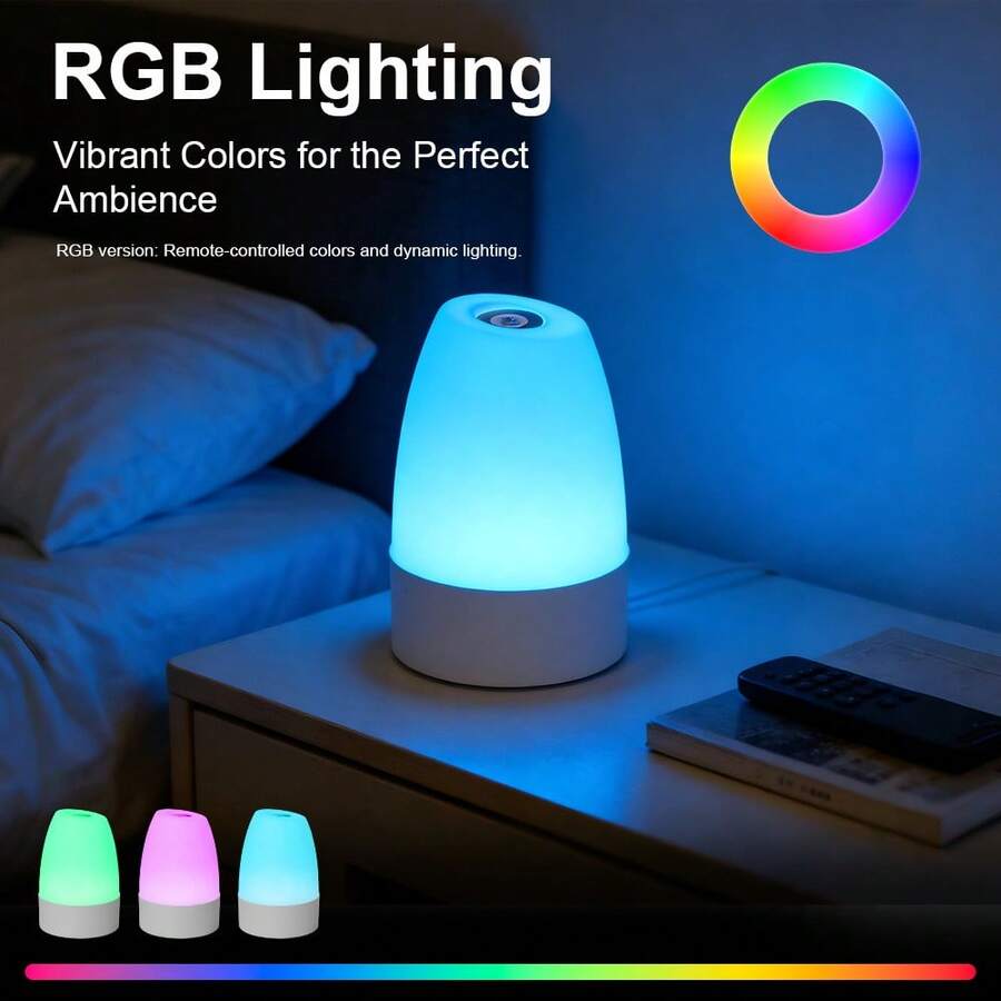 Lámpara de mesita de noche RGB, lámpara de escritorio LED, blanca, recargable por USB con batería incorporada, 2W, regulable con toque, luz RGB de 3 colores, sin parpadeo, cuidado de los ojos, portátil, bajo consumo de energía, adecuada para juegos, ver películas, lectura, oficina de computadora, escritorio, lámpara de escritorio, lámpara de lectura, lámpara de mesa, luz de ambiente