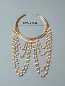 imoli 1件时尚金属圈手工脚链珍珠身体链，适合作为沙滩派对、聚会、宴会的珠宝礼物 - 29847-ab-G-1-EP - 查看 4