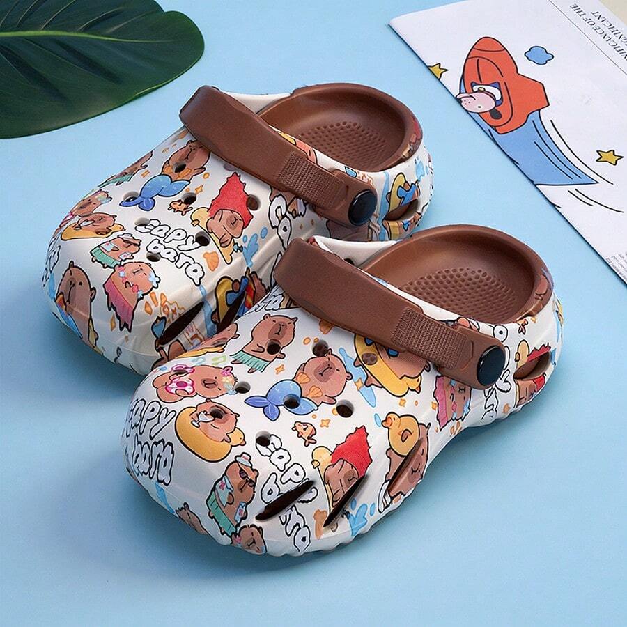 Cute Cartoon Breathable Non-Slip Comfortable Indoor Slippers For Kids - Brown - View 1