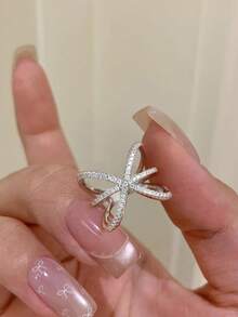 1pc 925 Sterling Silver Minimalist Elegant Line Pattern Ring, Delicate Jewelry Gift For Women - Linear Ring - View 1