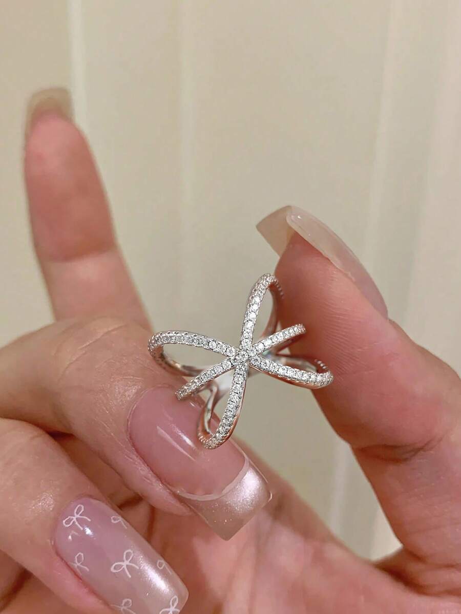 1pc 925 Sterling Silver Minimalist Elegant Line Pattern Ring, Delicate Jewelry Gift For Women - Linear Ring - View 1