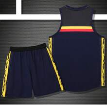 Bộ 2 áo đấu bóng rổ màu tím cá nhân hóa - Áo ba lỗ và quần short in tên, số và logo đội bóng theo yêu cầu, thích hợp làm quà tặng Ngày của Cha, phong cách, thời trang, cá tính, giản dị, tối giản, độc đáo, trang phục nam, tủ đồ cơ bản, phong cách đường phố/cơ bản, quà tặng lý tưởng cho người yêu, bạn trai, gia đình, bạn bè, nhân dịp sinh nhật, kỳ nghỉ, trường học/thi đấu, thể thao/leo núi. - Màu xanh hải quân - Xem 3