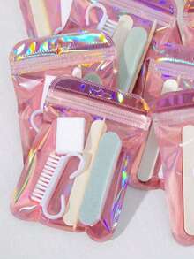 1 Set Nail Care Kit, Includes Nail File, Orange Wood Stick, Double-Sided Nail File, Cuticle Pusher, Nail Cleaning Tools, Nail Buffers, Nail Art Brushes, Manicure Supplies, Nail Polishing & Care - Multicolor - View 6