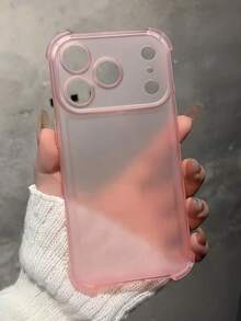 Luxury Matte Transparent Shockproof Protective Case, Suitable For IPhone 17 17 Pro Max, 17 Pro, 17, 16 Pro Max, 15, 14, 13, 12 Pro Max, 11, Anti-Drop Back Cover - Transparent Powder - View 1