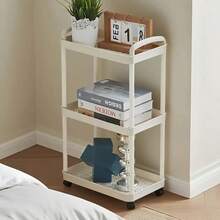 3 - Tier Rolling Storage Cart With Wheels, Multi - Layer Utility Trolley Organizer With Perforated Shelves & Divided Baskets, Easy - Move Storage Solution For Bathroom, Kitchen, Office, Bedroom, Quick Assembly & Space - Saving Design.Portable Organizer, Kitchen Island Cart, Bathroom Storage Trolley, Home Organization, Space Saver.Bookshelf,Organziers Storage,Rolling Cart,Bathroom Accesssories,Bathroom Storage,Bathroom Decor,Organziers Storage,Room Decor,Kitchen Essentials - trắng - Xem 11