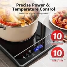 Portable Induction Cooktop Burner, 1800W Induction Hot Plate With LCD Touch, 20 Cooking Modes & 3-Hour Timer, Prevention Lock & Auto Shutoff, ETL Certified Electric Stove For Home, Dorm, RV - View 4