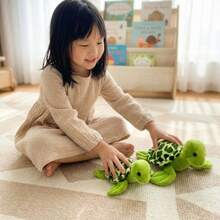 1pc Realistic Soft & Cute Little Turtle Plush Toy, Clear Pattern Lifelike Shape, Comforting Fluffy & Compact, Ideal Desktop Decor Gift - Multicolor - View 2