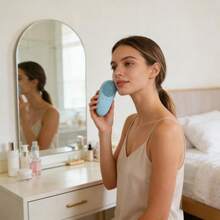 New Silicone Facial Cleansing Brush Electric Pore Cleaner Ultrasonic Face Massager For Deep Cleansing And Skin Rejuvenation With Soft Bristles And Waterproof Design Perfect For All Skin Types - Màu xanh lam - Xem 7