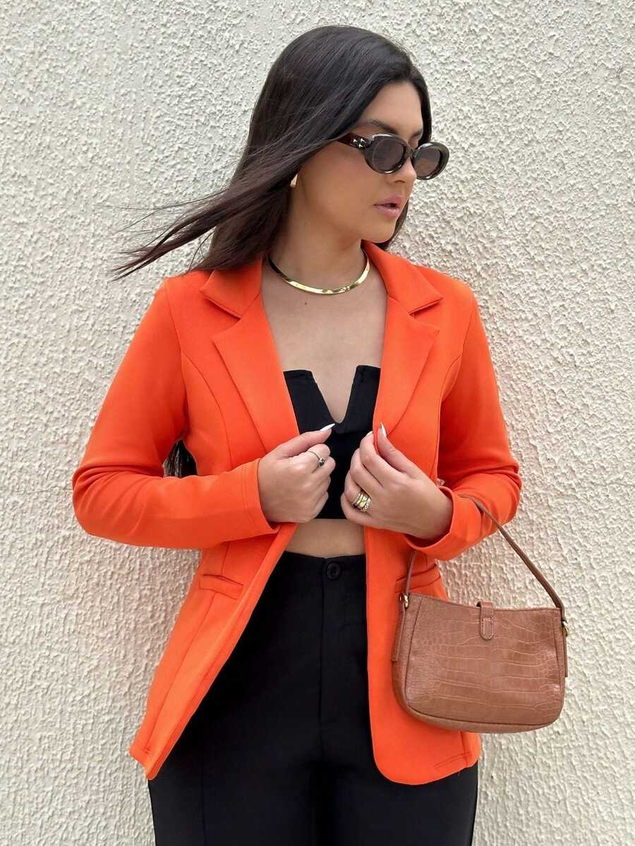 Women Coats - Orange - View 1