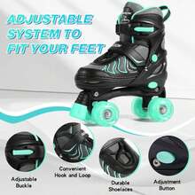 PAPAISON Roller Skates For Girls Ages 8-12, Adjustable Size Youth Women Quad Skates With Light Up Wheels Indoor Outdoor - ColorA - View 2