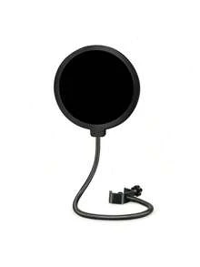 专业麦克风防喷罩，配备360°灵活鹅颈夹和双层声音扩散器，适用于卡拉OK、直播和播客录制。 - 黑色 - 查看 11