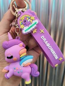 Magical Rainbow Unicorn Keychain 3D Soft Rubber Cute Colorful Pony Pendant Bag Accessory Kids Birthday Gift - Mixed Colors - View 11