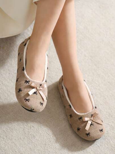 Women's New Ballet Flats, Comfortable Indoor Quiet Slip-On Shoes, Suitable For Bedroom And Home Flooring