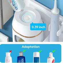 1pc Automatic Toothpaste Dispenser With RT5 And RT2 Slots, Convenient And Hygienic Toothbrush Holder, Suitable For Bathroom, Bathroom Storage And Organization - Multicolor - View 8