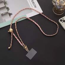 防震挂绳式单件装手提包肩带链条可调节肩带，带金色小球，批发适用于背包和斜挎包，春季礼物 - 彩色 - 查看 6